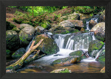 Waterfall Forest River Hot Framed Wall Art Poster Canvas Print Picture
