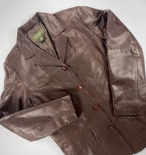Eddie Bauer Long Leather Jacket Women's Size XLT XL Tall