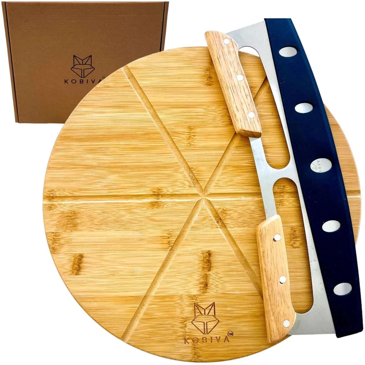 14" Dual-Grip Pizza Cutter Rocker Board Set | Bamboo Pizza Cutting Board with Pi
Opens in a new wind