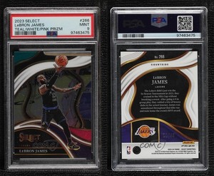 2023 Panini Select Courtside Teal White Pink Prizm /49 LeBron James PSA 9 MINT