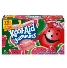    New Kool-Aid Jammers Watermelon Less Sugar Soft Drink 10-Pouches 60 FL OZ