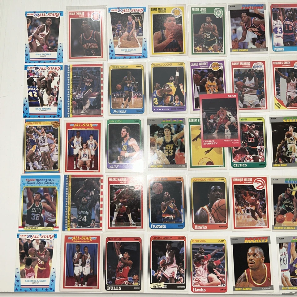51- 1987-90 Fleer STARS Rookie HOF STICKERS RC Lot No Dups NBA w 90 STAR BARKLEY - Image 4 of 4