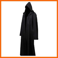 Men Tunic Hooded Robe Halloween Cosplay Wizard Costume Knight Cloak Cape