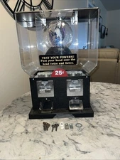 Vintage Fortune Telling Wizard Gumball Vending Machine Double Slots WORKS GREAT