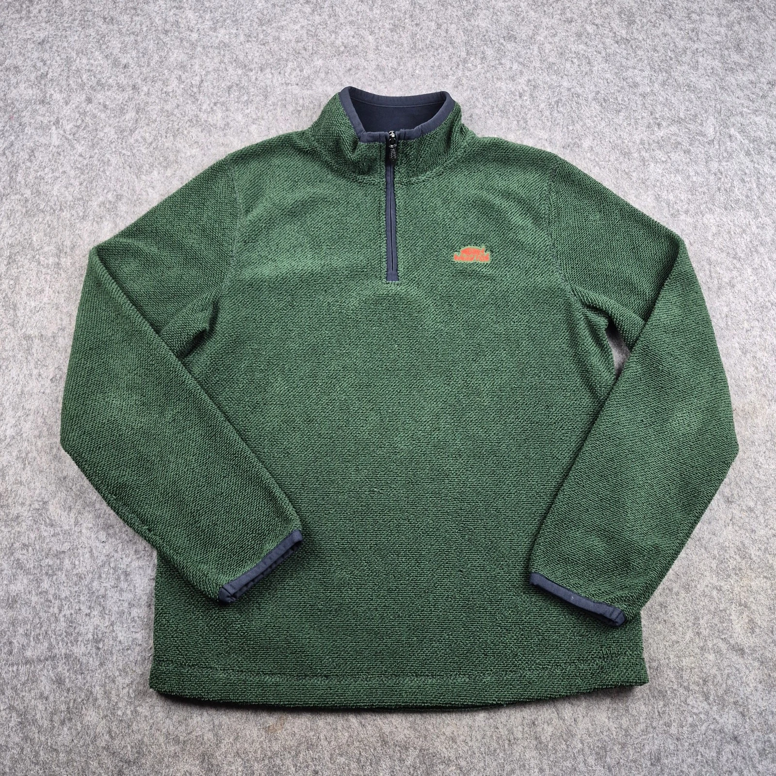 Weird Fish Fleece Mens Medium Green Quarter Zip Pullover Jumper Sweater Casual