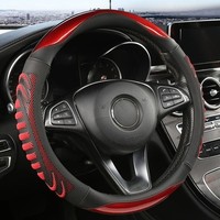 3D Honeycomb Steering Wheel Cover Durable Leather Anti-Slip Universal 14.5–15in