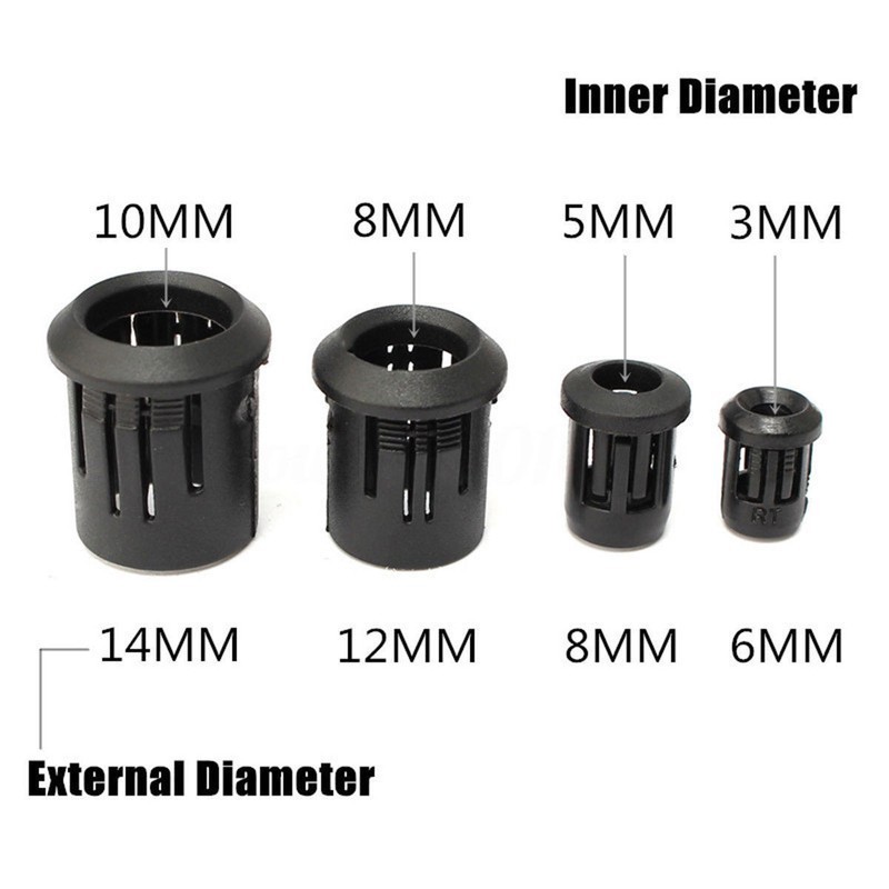 LED Diode Holder Black Clip Bezel Mount 3mm 5mm 8mm 10mm LED Black Plastic Lamp