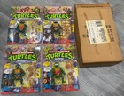 1990 ALL FOUR TEENAGE MUTANT NINJA STORAGE SHELL TURTLES WITH SEARS SHIPPING BOX
