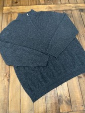 Quince Mens 100 Mongolian Cashmere Quarter Zip Sweater Charcoal Gray XL