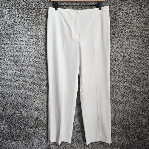 Pantaloni eleganti Talbots donna 8 avorio elasticizzati pantaloni carriera elasticizzati gamba dritta