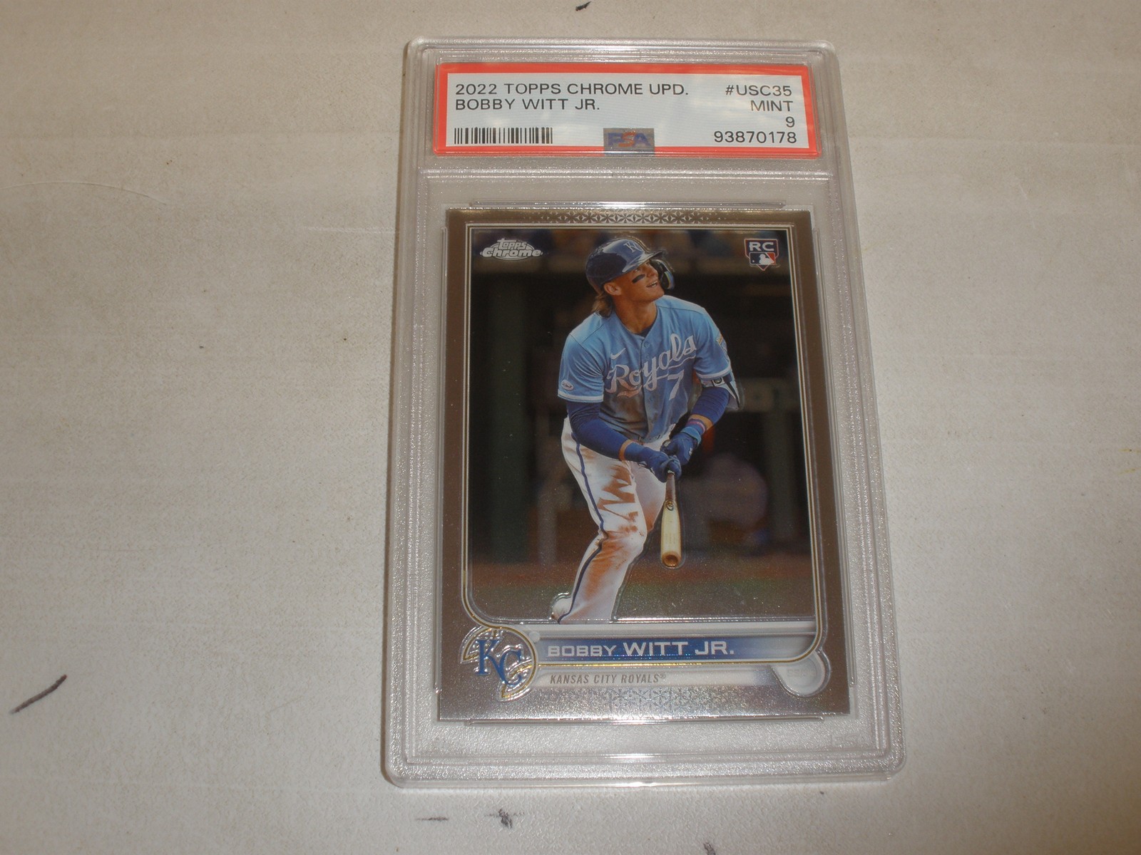 BOBBY WITT JR. 2022 TOPPS CHROME UPDATE #USC35 RC  PSA 9 MINT