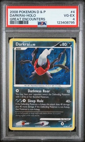 2008 POKEMON DIAMOND & PEARL GREAT ENCOUNTERS #4 DARKRAI-HOLO PSA 4