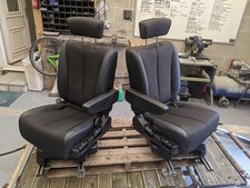 2 Universal Black Swivel Base Captain Seats VW T4 T5 Vivaro Crafter Camper Van