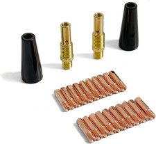 24PCS Flux Core Gasless Nozzle Welding Kit Flux Core Gasless Nozzle Contact Tips