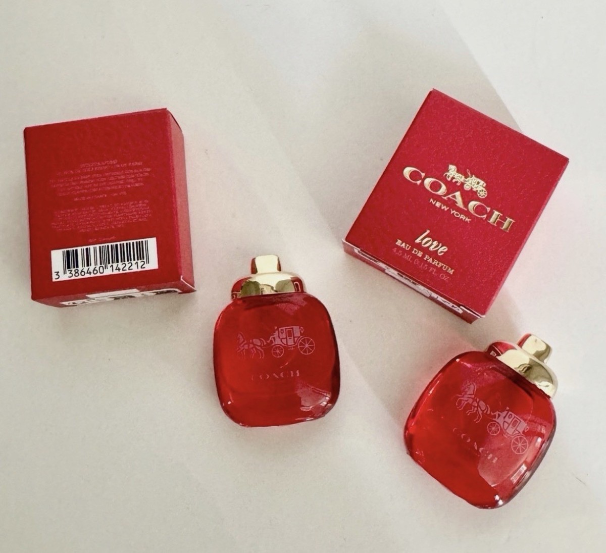 2X COACH LOVE Eau de Parfum MINI Travel 0.15 Fl oz/4.5 ml Perfume