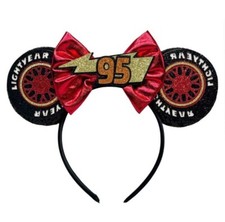 NEW Disney Inspired LIGHTNING MCQUEEN Ears Hat CARS Mickey ears Headband TIRES