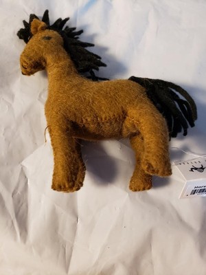Horse Tree or Auto Ornament Hand Sewn Wool Felt Silk Road Bazaar