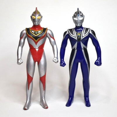 Ultraman Gaia V2 + Agul Bandai 1998 Soft Vinyl Figur 16 cm 6'' Ultra Monster