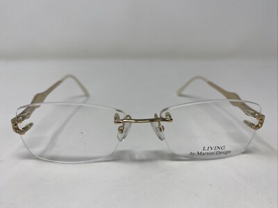 Living By Martini Italy F37 Col.3 52-16-135 Yellow Gold Eyeglasses Frame AT59