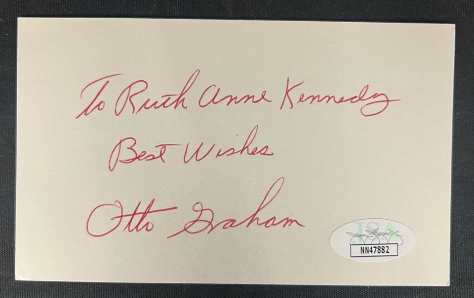Otto Graham Signed 3x5 Card JSA Certified AUTO HOF '65 Cleveland Browns NFL QB! - Image 2 of 4
