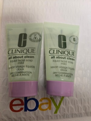 2X CLINIQUE all about clean Liquid FACIAL SOAP mild lot of 2