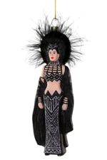 CHER IN GOWN & HEADDRESS Glass Christmas Ornament, by Cody Foster