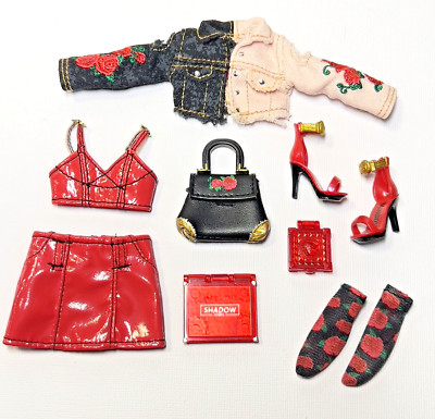 Rainbow High Daria Roselyn Ruby Doll Rose Outfit Jacket Shoes Purse Socks Lot