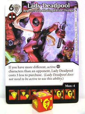 Dice Masters - 2x #021 Lady Deadpool Regenerative Healing Factor-Thingie - Deadp
