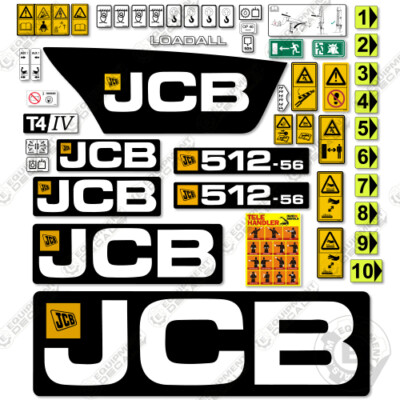 Fits JCB 512-56 Tier 4 Decal Kit Telehandler Telescopic Forklift - 7 YEAR Vinyl!