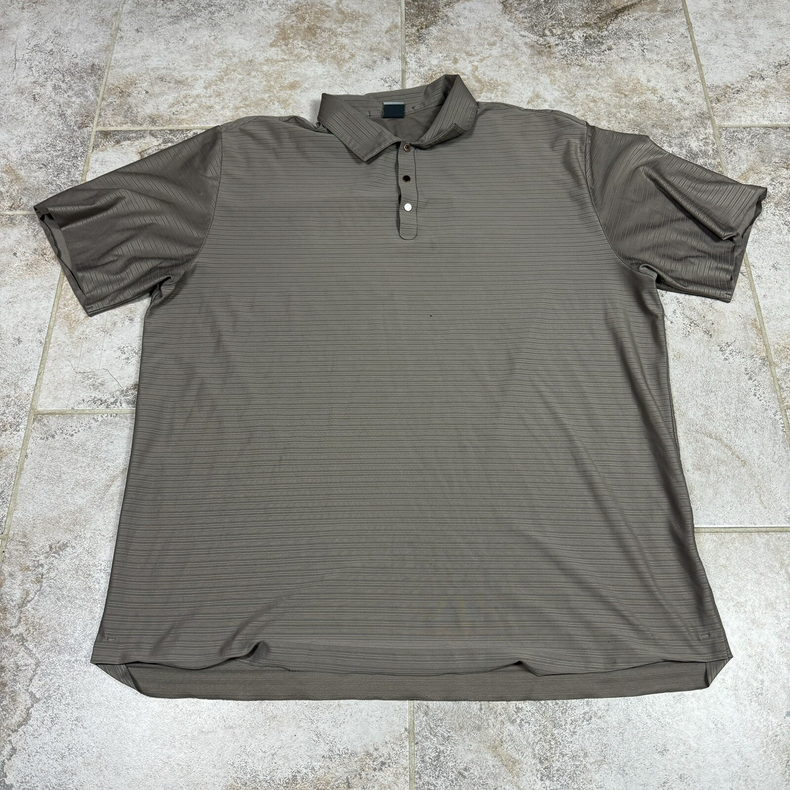 Nike Tiger Woods Collection Golf Polo Shirt Mens 2XL Brown Dri Fit Snap Up
