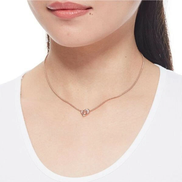 GUESS UBN71538 Damen Halskette Collier Rosegold Herz Anhänger mit Kristallen  - Bild 2 von 2