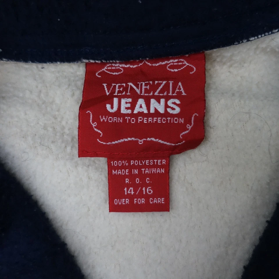 Venezia Fleece Womens Large Quarter Zip Flag Pullover Retro Winter Sport Style - Image 4 of 4