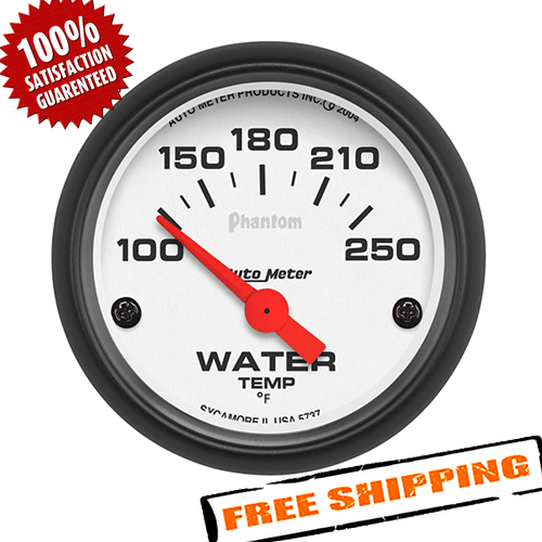 Auto Meter Phantom Electric Water Temp Gauge | 5737 Series With Sender & Adapters