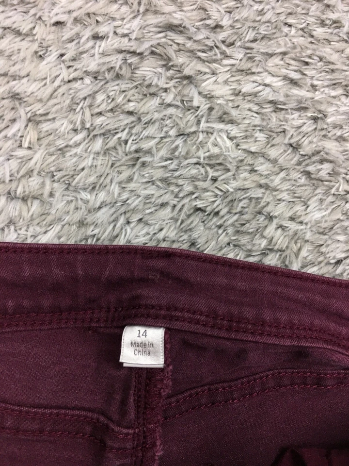 Pantalones chinos ajustados Lauren Conrad para mujer talla 14 algodón púrpura Foto 4 de 4