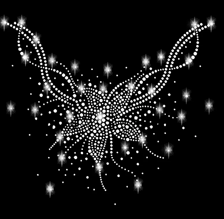 STRASS BLUMEN Dekolleté 25x22cm BÜGELBILD HOTFIX APPLIKATION BLUME AUSSCHNITT XL - Bild 2 von 2