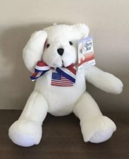 American Greetings 2002 Liberty Bear 11" Plush Patriotic USA 9/11 He salutes