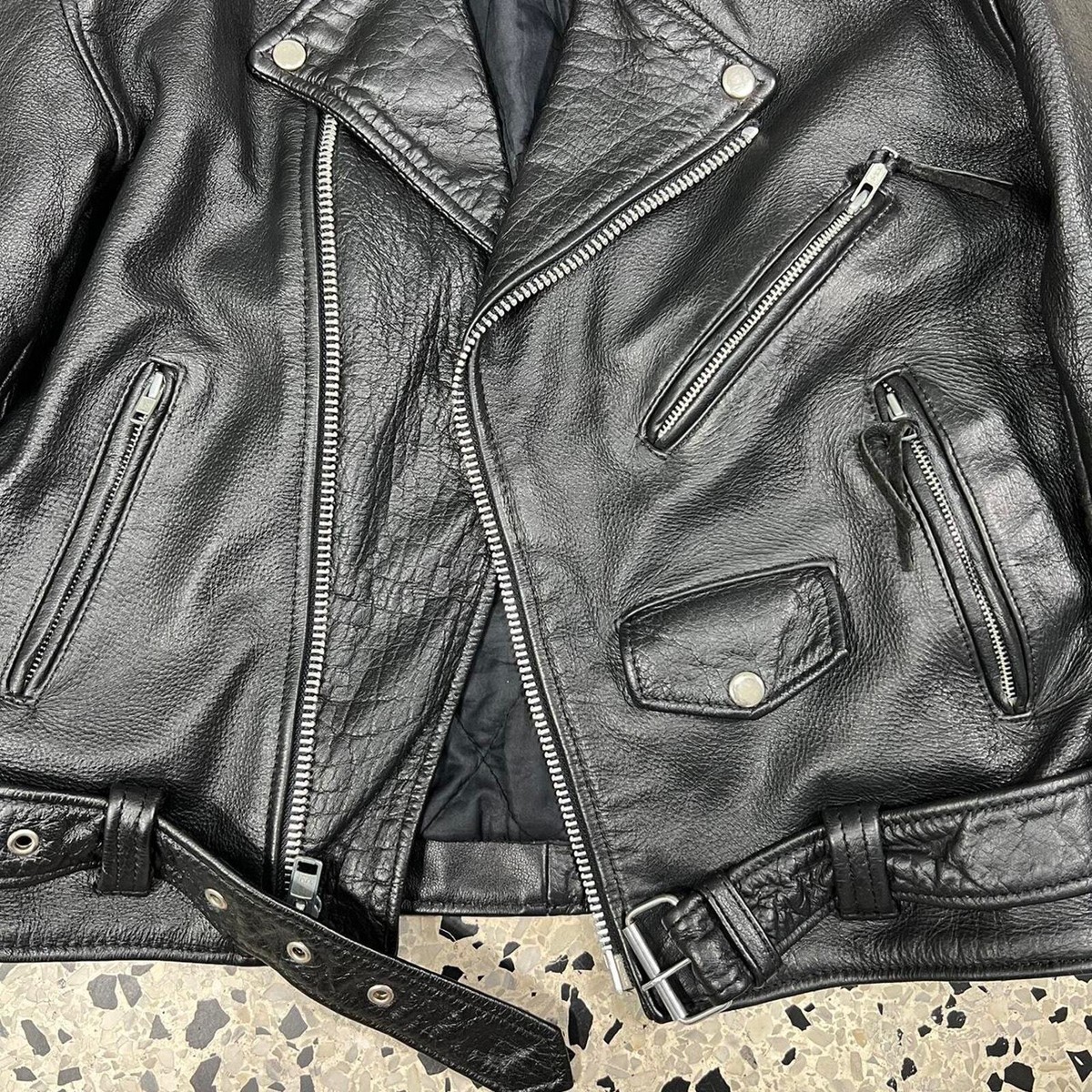 VINTAGE 90S PUNK MOTORCYCLE LEATHER RIDER JACKET | eBay