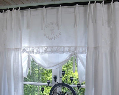 Raff Gardine CRYSTAL NY WEISS 160x90 Spitze bestickt LillaBelle Rollo Curtain - Bild 1 von 4