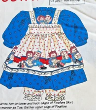 Raggedy Ann Classic Outfit, Daisy Kingdom Panel #1750  fits 25" dolls
