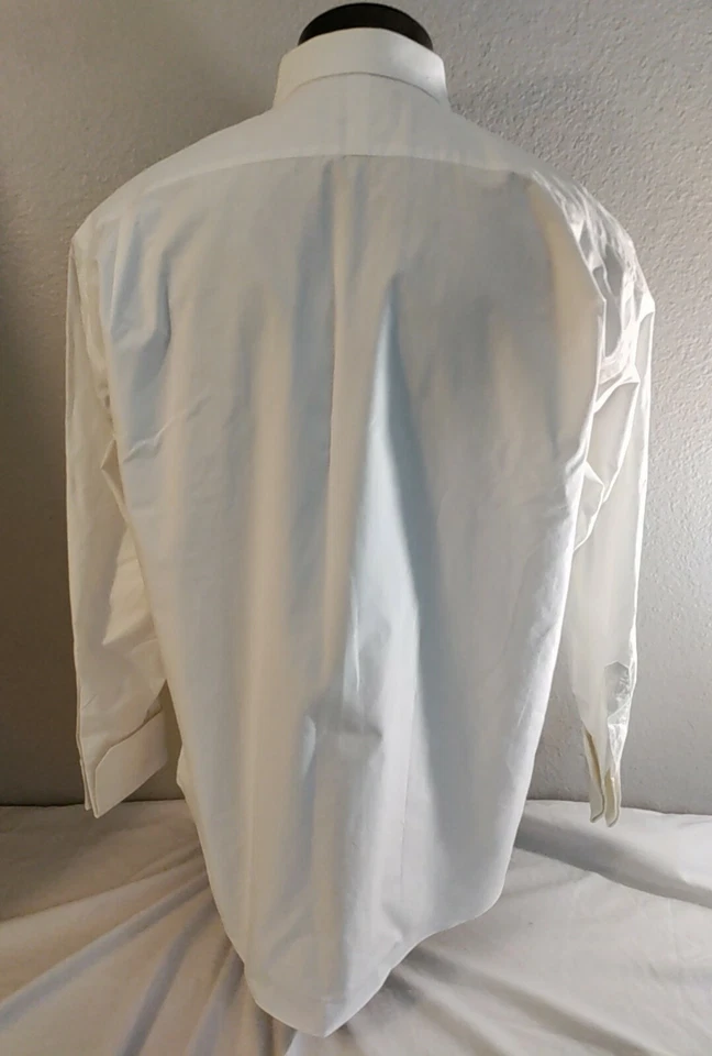 Hickey Freeman Legacy Broadcloth Long Staple Cotton Striped Tuxedo Shirt 17.5 35 - Image 3 of 4