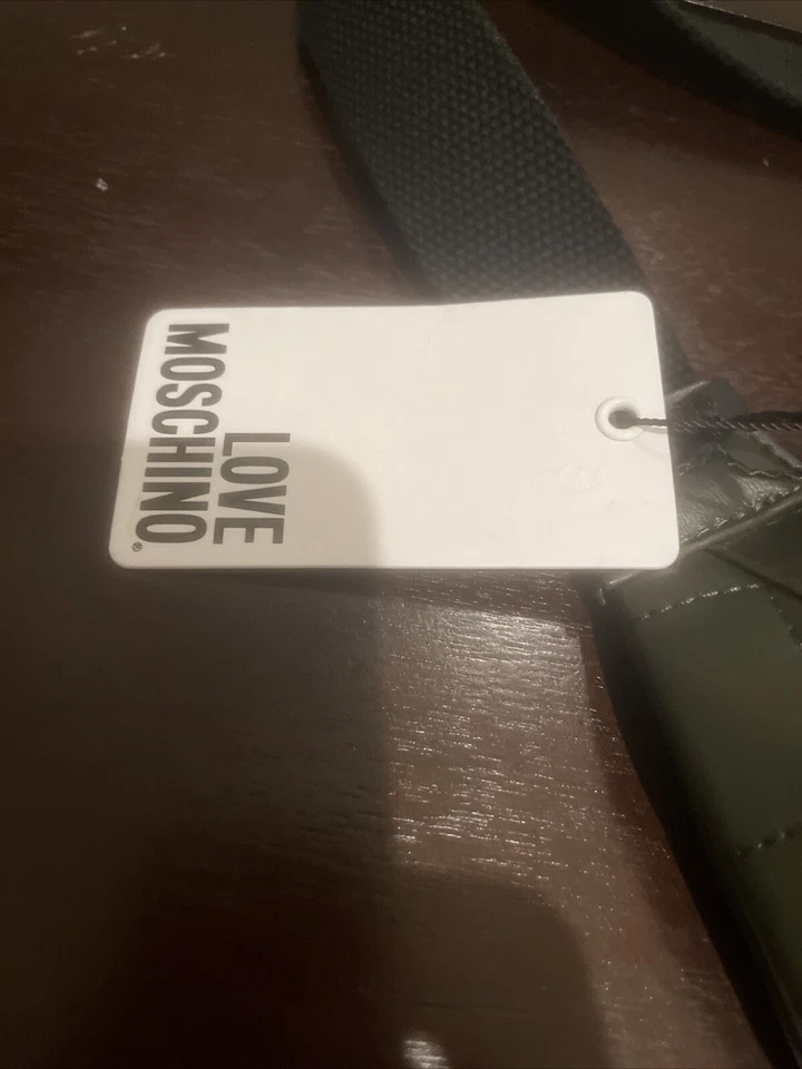 ¡NUEVO CON ETIQUETAS! LOVE MOSCHINO Bolso Bandolera Acolchado Riñonera Grande Nuevo con Etiquetas Gris Oscuro Foto 3 de 4