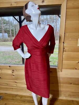 Jessica Howard Women's Mini Dress Size 14 Red Half Sleeves V-Neck Back Zipper! | eBay Jessica Howard Women's Mini Dress Size 14 Red Half Sleeves V-Neck Back Zipper! | eBay