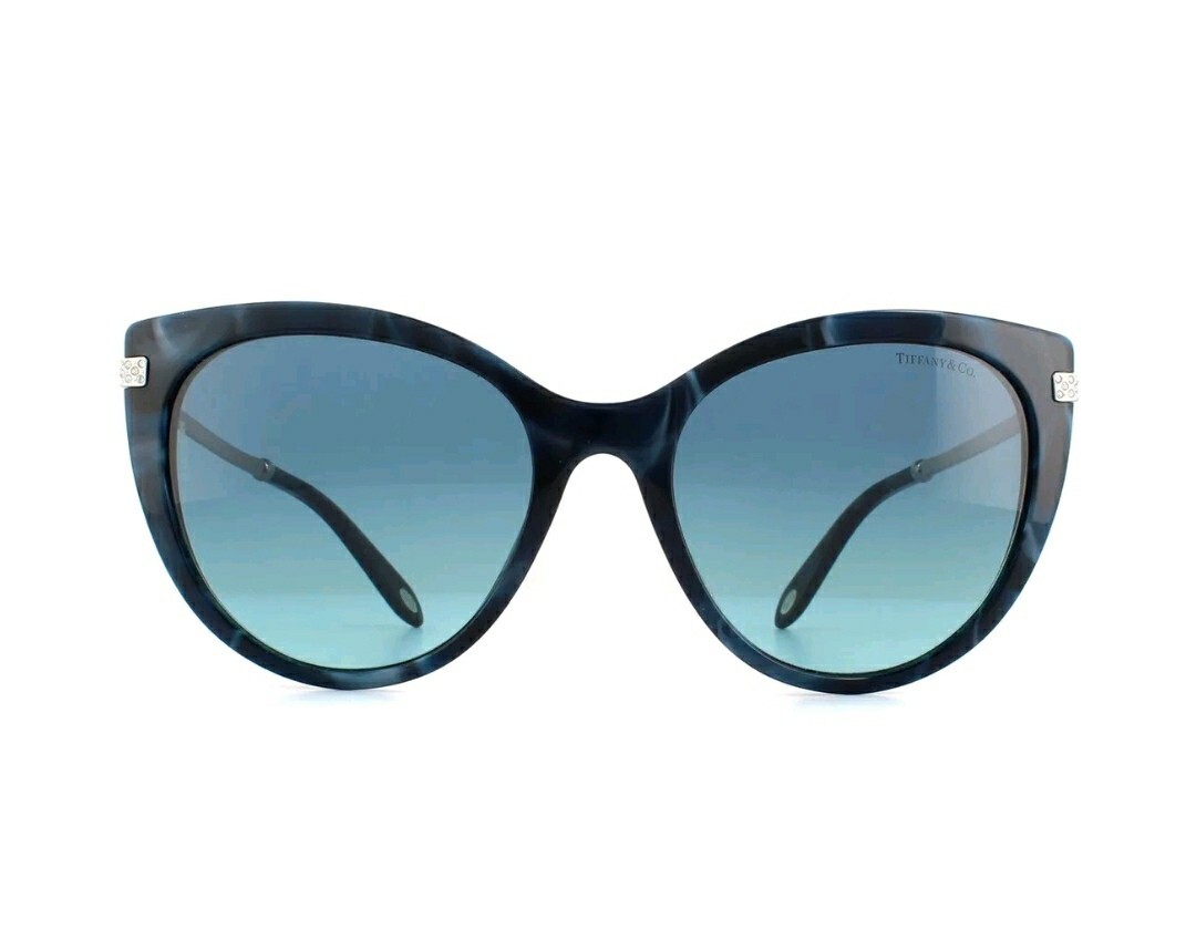 Tiffany Sunglasses TF 4143B Cat Eye Sunglasses 82009S Shell Blue