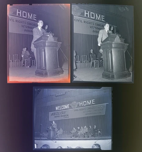 FAMOUS PHOTOGRAPHER 3 NEGATIVES 1946 VETERANS DISCRIMINATION CIVIL RIGHTS NYC