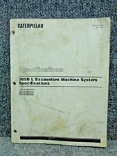 OEM Factory Caterpillar 365B L Excavator Machine System Specifications Manual