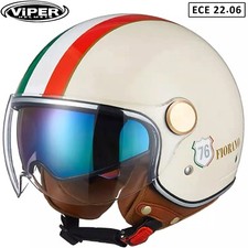 CASCO MOTO VIPER OPEN FACE RS-V19 JET SCOOTER DOPPIA VISIERA ITALIA ITALIANO