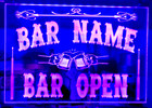 personalied bar sign mancave light up Bar Open LED pub garden home beer neon