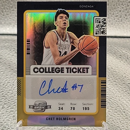 CHET HOLMGREN 2022-23 CONTENDERS OPTIC DRAFT ROOKIE GOLD RC AUTO /10 🔥 🔥 🔥 