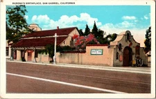 San Gabriel California Ramons Birthplace Mission Postcard