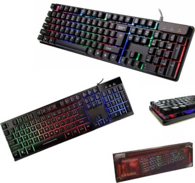 GAMING TASTATUR LED HINTERGRUNDBELEUCHTUNG BELEUCHTET KEYBOARD PC COMPUTER DESKTOP USB